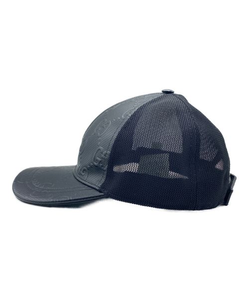 GUCCI（グッチ）GUCCI (グッチ) GGエンボス ベースボールキャップ ブラック サイズ:Mの古着・服飾アイテム