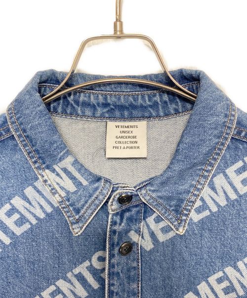 VETEMENTS（ヴェトモン）VETEMENTS (ヴェトモン) デニムブルゾン インディゴ サイズ:Mの古着・服飾アイテム