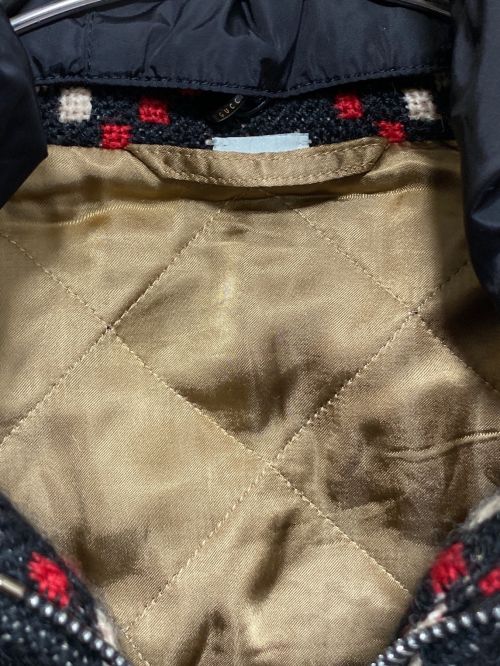 GUCCI（グッチ）GUCCI (グッチ) Macro GG diamond wool jacket ブラック×レッド サイズ:52の古着・服飾アイテム