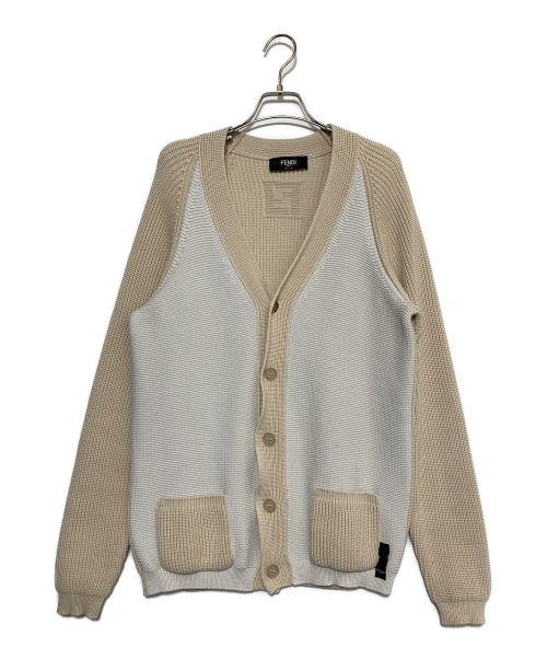FENDI（フェンディ）FENDI (フェンディ) Two Tone Cardigan ベージュ サイズ:SIZE46の古着・服飾アイテム