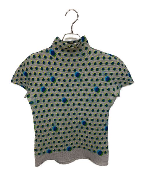 me ISSEY MIYAKE（ミーイッセイ ミヤケ）me ISSEY MIYAKE (ミーイッセイ ミヤケ) ドット総柄メッシュカットソー グレー・マルチカラー サイズ:-の古着・服飾アイテム