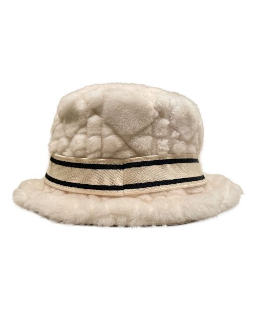 Christian Dior（クリスチャン ディオール）Christian Dior (クリスチャン ディオール) カナージュファーバケットハット アイボリー サイズ:56の古着・服飾アイテム