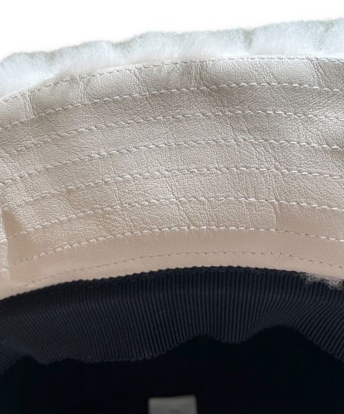 Christian Dior（クリスチャン ディオール）Christian Dior (クリスチャン ディオール) カナージュファーバケットハット アイボリー サイズ:56の古着・服飾アイテム