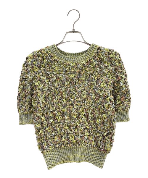 CHANEL（シャネル）CHANEL (シャネル) シルク混半袖ニット グリーン サイズ:36の古着・服飾アイテム
