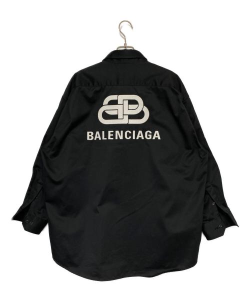 BALENCIAGA（バレンシアガ）BALENCIAGA (バレンシアガ) 刺繍ヘビーウウェイトシャツ ブラック サイズ:37の古着・服飾アイテム