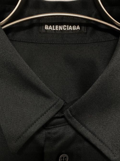 BALENCIAGA（バレンシアガ）BALENCIAGA (バレンシアガ) 刺繍ヘビーウウェイトシャツ ブラック サイズ:37の古着・服飾アイテム