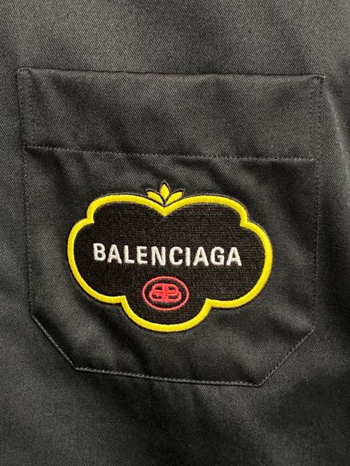 BALENCIAGA（バレンシアガ）BALENCIAGA (バレンシアガ) 刺繍ヘビーウウェイトシャツ ブラック サイズ:37の古着・服飾アイテム