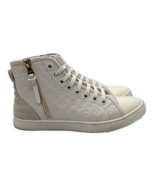 LOUIS VUITTON（ルイ ヴィトン）LOUIS VUITTON (ルイ ヴィトン) レザーモノグラム・ハイカットスニーカー ホワイト サイズ:37の古着・服飾アイテム