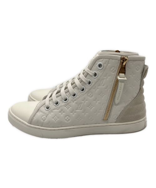 LOUIS VUITTON（ルイ ヴィトン）LOUIS VUITTON (ルイ ヴィトン) レザーモノグラム・ハイカットスニーカー ホワイト サイズ:37の古着・服飾アイテム