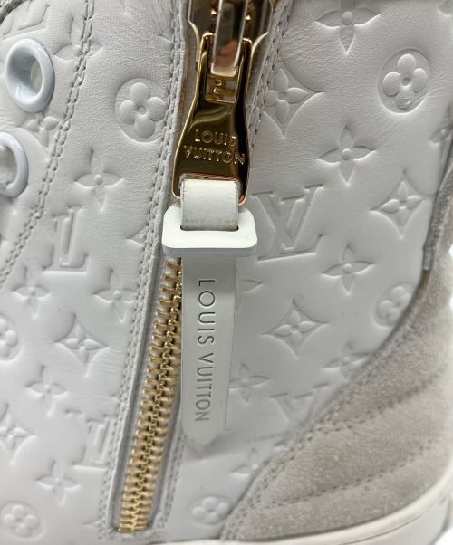 LOUIS VUITTON（ルイ ヴィトン）LOUIS VUITTON (ルイ ヴィトン) レザーモノグラム・ハイカットスニーカー ホワイト サイズ:37の古着・服飾アイテム
