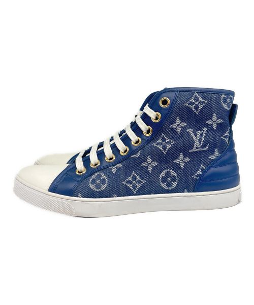 LOUIS VUITTON（ルイ ヴィトン）LOUIS VUITTON (ルイ ヴィトン) モノグラム デニム ハイカットスニーカー インディゴ サイズ:37の古着・服飾アイテム