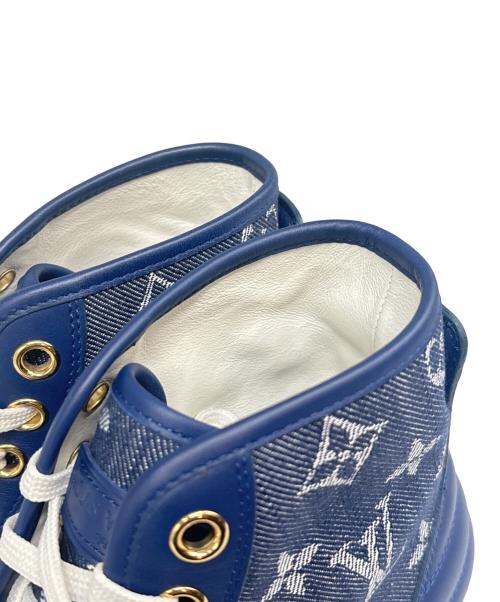 LOUIS VUITTON（ルイ ヴィトン）LOUIS VUITTON (ルイ ヴィトン) モノグラム デニム ハイカットスニーカー インディゴ サイズ:37の古着・服飾アイテム