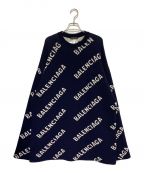 BALENCIAGAバレンシアガ）の古着「総柄オーバーサイズニット」｜ネイビー