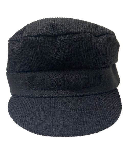 Dior（ディオール）Dior (ディオール) ロゴ刺繍キャスケット ブラック サイズ:59の古着・服飾アイテム
