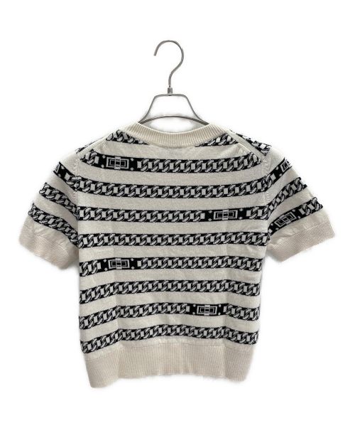 CHANEL（シャネル）CHANEL (シャネル) チェーンバックルニット ホワイト×ブラック サイズ:40の古着・服飾アイテム