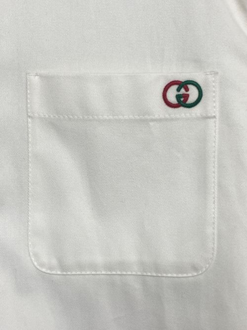 GUCCI（グッチ）GUCCI (グッチ) シェリーラインシャツ ホワイト サイズ:48の古着・服飾アイテム