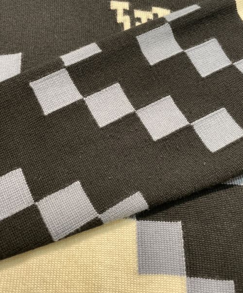 LOUIS VUITTON（ルイ ヴィトン）LOUIS VUITTON (ルイ ヴィトン) LVフェアアイルマクロクルーネックニット ブラック×ブルー サイズ:Lの古着・服飾アイテム