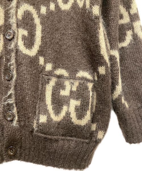GUCCI（グッチ）GUCCI (グッチ) リバーシブルモヘアウールカーディガン ブラウン サイズ:Sの古着・服飾アイテム