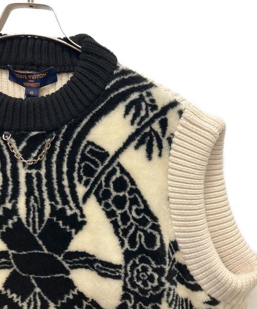 LOUIS VUITTON（ルイ ヴィトン）LOUIS VUITTON (ルイ ヴィトン) 総柄ニット アイボリー×ブラック サイズ:XSの古着・服飾アイテム
