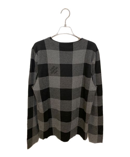 LOUIS VUITTON（ルイ ヴィトン）LOUIS VUITTON (ルイ ヴィトン) ダミエチェックニット グレー サイズ:Mの古着・服飾アイテム
