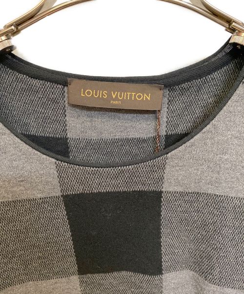 LOUIS VUITTON（ルイ ヴィトン）LOUIS VUITTON (ルイ ヴィトン) ダミエチェックニット グレー サイズ:Mの古着・服飾アイテム