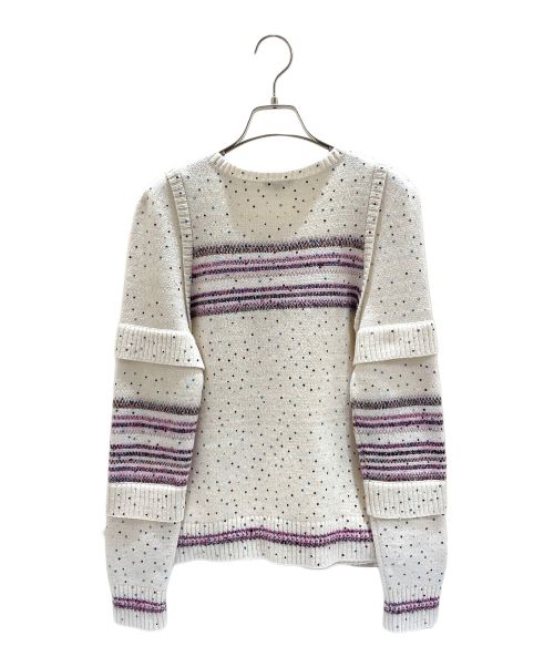 CHANEL（シャネル）CHANEL (シャネル) スワロフスキーニット アイボリー×ピンク サイズ:36の古着・服飾アイテム