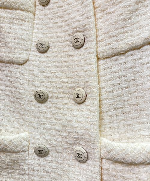 CHANEL（シャネル）CHANEL (シャネル) ダブル ハーフスリーブ ツイードジャケット アイボリー サイズ:36の古着・服飾アイテム