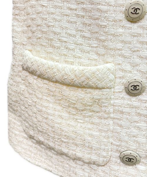 CHANEL（シャネル）CHANEL (シャネル) ダブル ハーフスリーブ ツイードジャケット アイボリー サイズ:36の古着・服飾アイテム