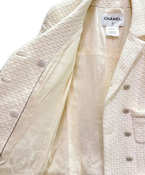 CHANEL（シャネル）CHANEL (シャネル) ダブル ハーフスリーブ ツイードジャケット アイボリー サイズ:36の古着・服飾アイテム