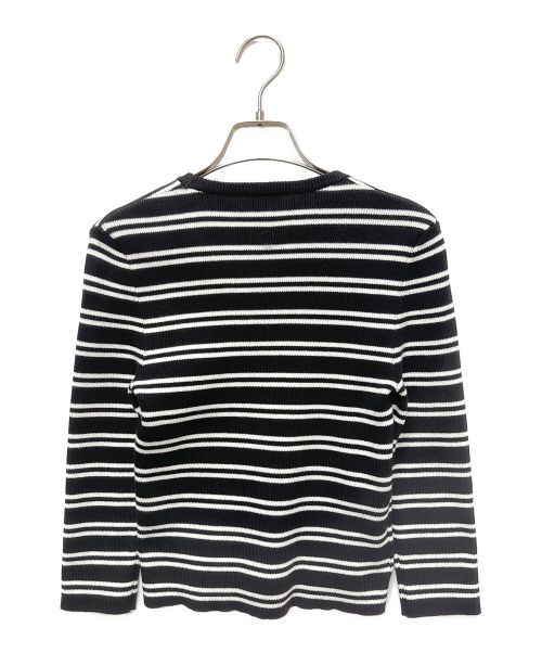 PRADA（プラダ）PRADA (プラダ) ボーダーニット ブラック×ホワイト サイズ:40の古着・服飾アイテム