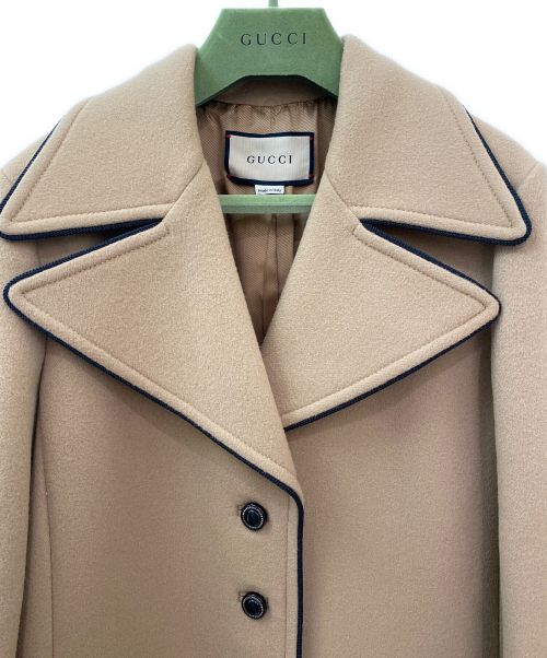 GUCCI（グッチ）GUCCI (グッチ) シングルブレストコート ベージュ サイズ:40の古着・服飾アイテム