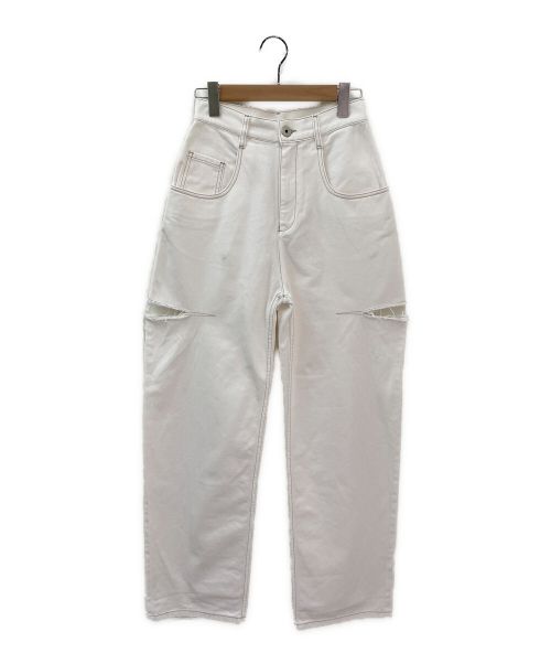 Maison Margiela（メゾンマルジェラ）Maison Margiela (メゾンマルジェラ) カットオフデニムパンツ ホワイト サイズ:38の古着・服飾アイテム