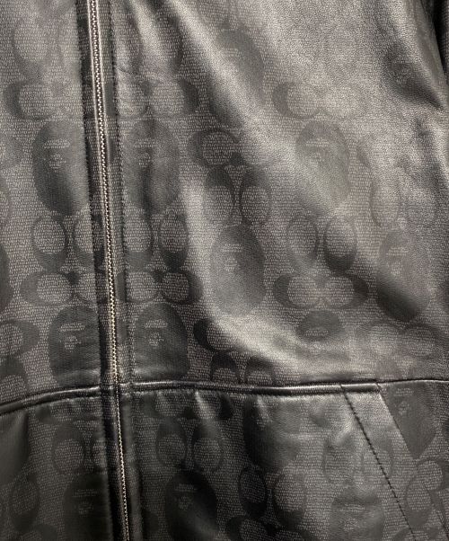 COACH（コーチ）COACH (コーチ) A BATHING APE (アベイシングエイプ) LEATHER SHARK HOODIE JACKET ブラック サイズ:SIZE Mの古着・服飾アイテム