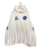 BALENCIAGA×NASAバレンシアガ×ナサ）の古着「Space oversized appliquéd printed cotton-jersey hoodie」｜ホワイト