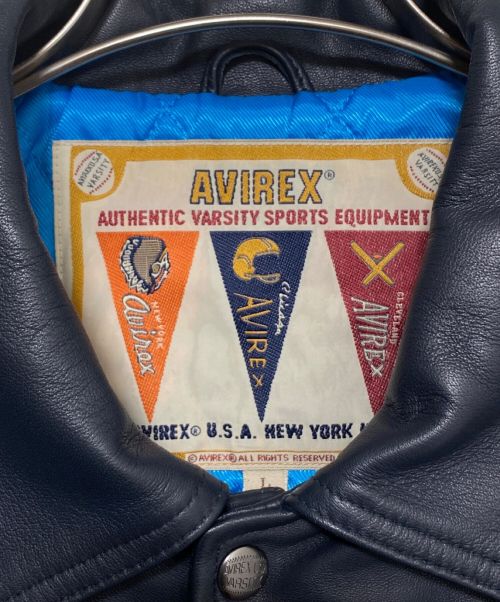AVIREX（アヴィレックス）AVIREX (アヴィレックス) AVIREX LION 2TONE VARSITY JACKET グレー×ブルー サイズ:Lの古着・服飾アイテム
