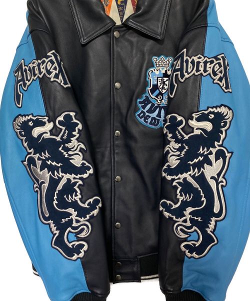 AVIREX（アヴィレックス）AVIREX (アヴィレックス) AVIREX LION 2TONE VARSITY JACKET グレー×ブルー サイズ:Lの古着・服飾アイテム