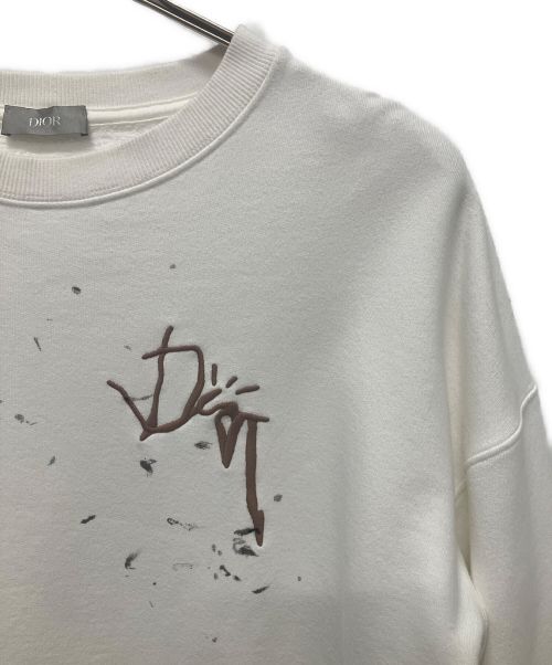Dior（ディオール）Dior (ディオール) Travis Scott (トラヴィス スコット) Oversized Cactus Jack Dior Sweatshirt ホワイト×ブラウン サイズ:Mの古着・服飾アイテム