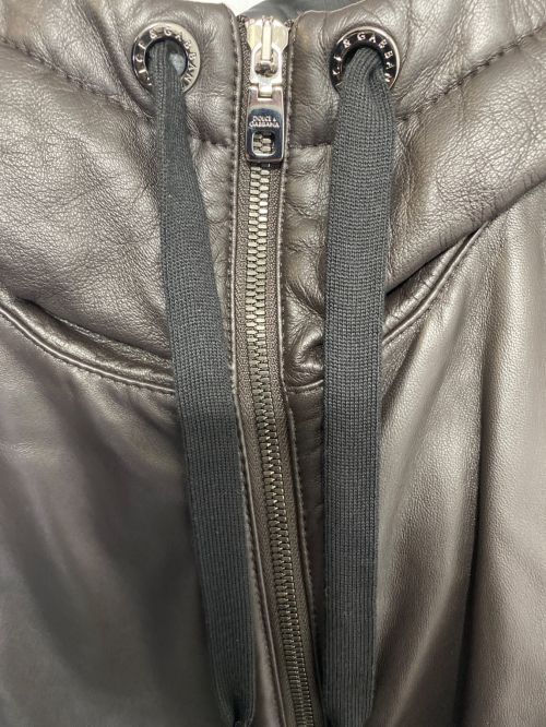 DOLCE & GABBANA（ドルチェ＆ガッバーナ）DOLCE & GABBANA (ドルチェ＆ガッバーナ) レザージャケット ブラウン サイズ:48の古着・服飾アイテム