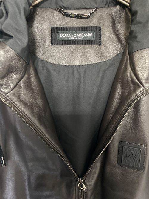 DOLCE & GABBANA（ドルチェ＆ガッバーナ）DOLCE & GABBANA (ドルチェ＆ガッバーナ) レザージャケット ブラウン サイズ:48の古着・服飾アイテム