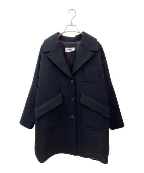 MM6 Maison Margiela（エムエムシックスメゾンマルジェラ）MM6 Maison Margiela (エムエムシックス メゾンマルジェラ) オーバーサイズチェスターコート ブラック サイズ:40号の古着・服飾アイテム