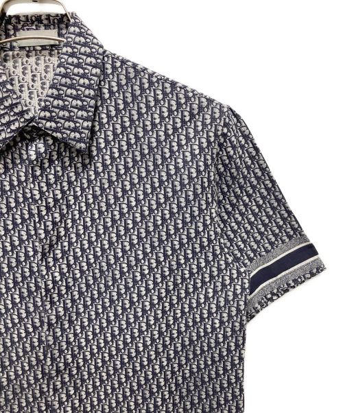 DIOR HOMME（ディオール オム）DIOR HOMME (ディオール オム) オブリークコットンポプリン半袖シャツ ネイビー サイズ:37の古着・服飾アイテム