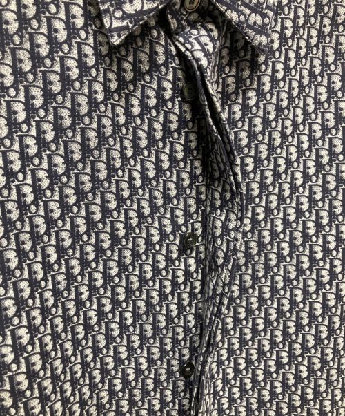 DIOR HOMME（ディオール オム）DIOR HOMME (ディオール オム) オブリークコットンポプリン半袖シャツ ネイビー サイズ:37の古着・服飾アイテム