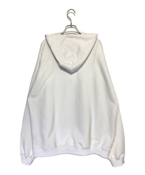 VETEMENTS（ヴェトモン）VETEMENTS (ヴェトモン) ロゴレーベルプルオーバーパーカー ホワイト×ピンク サイズ:Sの古着・服飾アイテム
