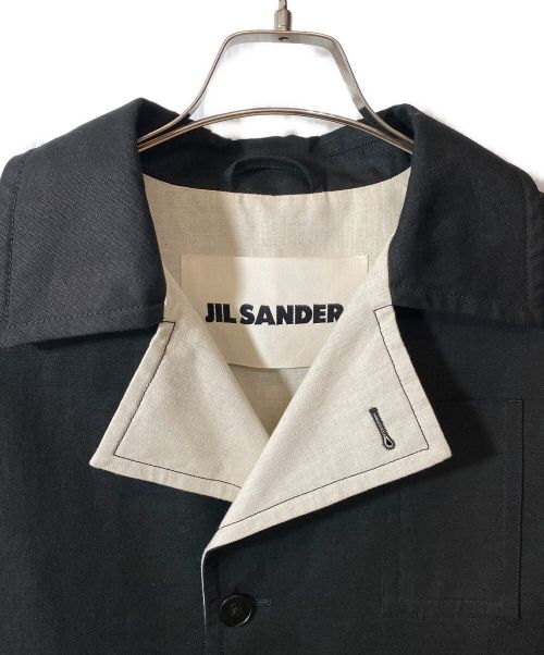 JIL SANDER（ジルサンダー）JIL SANDER (ジルサンダー) リネン混カバーオール ブラック サイズ:48の古着・服飾アイテム