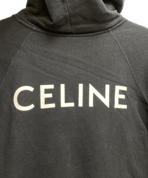 CELINE（セリーヌ）CELINE (セリーヌ) バックプリントパーカー ブラック サイズ:Lの古着・服飾アイテム