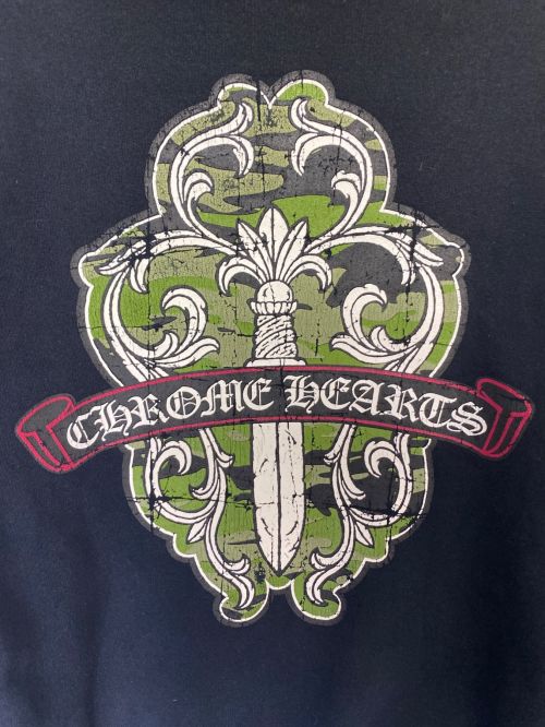 CHROME HEARTS（クロムハーツ）CHROME HEARTS (クロムハーツ) プリントフルジップパーカー ブラック サイズ:Sの古着・服飾アイテム