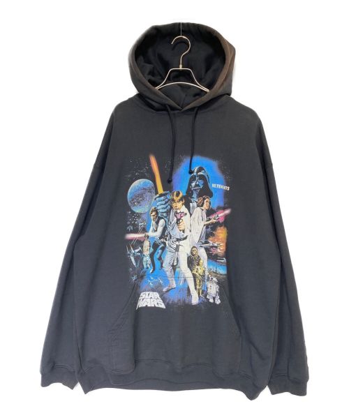 VETEMENTS（ヴェトモン）VETEMENTS (ヴェトモン) STARWARS (スターウォーズ) プリントパーカー ブラック サイズ:Mの古着・服飾アイテム