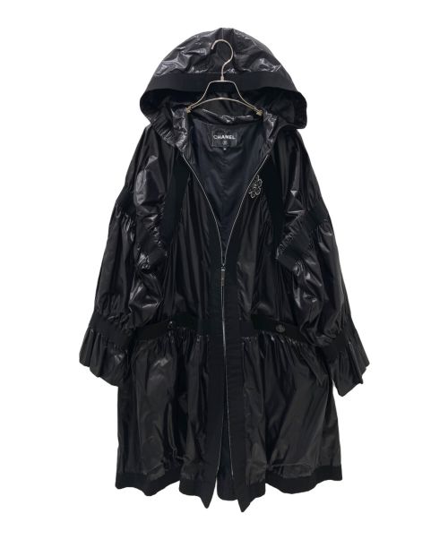 CHANEL（シャネル）CHANEL (シャネル) ナイロンギャザーコート ブラック サイズ:36の古着・服飾アイテム
