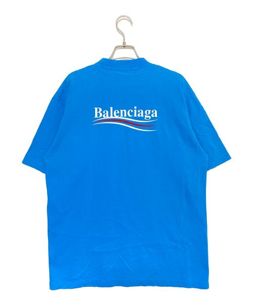 BALENCIAGA（バレンシアガ）BALENCIAGA (バレンシアガ) プリントロゴTシャツ ブルー サイズ:XXSの古着・服飾アイテム
