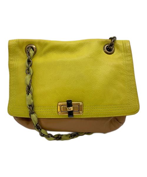 LANVIN（ランバン）LANVIN (ライバン) チェーンショルダーバッグ ブラウン×イエローの古着・服飾アイテム